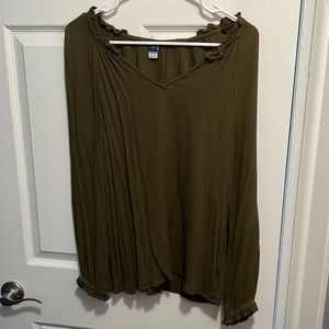 olive peasant top